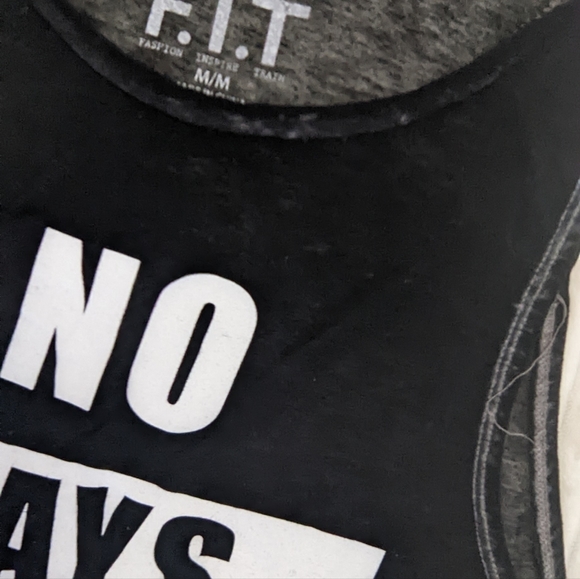F.I.T. (fashion inspire train) NO DAYS OFF Women's Black Active Tank - Picture 4 of 4
